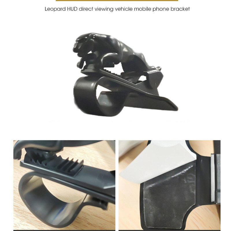 DL HUD universalus automobilinio telefono laikiklis Prietaisų skydelis mobiliojo laikiklio laikiklis Leopard Daugiafunkcis prispaudžiamas stovas, skirtas 4–6,5 colio telefonams