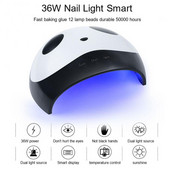 Lampă UV LED pentru uscător de unghii Lac cu gel UV cu 12 lămpi LED pentru uscător de unghii Lampă cu senzor de timp Lampă pentru unghii