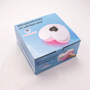 96W UV/Led лампа за сушене на нокти за маникюр във формата на сърце Професионална машина за сушене на лак за нокти за бързо изсъхване на всички гел лакове
