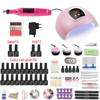 Σετ νυχιών 20/10 Color Gel Vernish with 20000RPM Nail Drill Machine and 120W UV LED Nail Lamp for nail tool nail art set