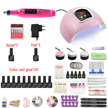 Σετ νυχιών 20/10 Color Gel Vernish with 20000RPM Nail Drill Machine and 120W UV LED Nail Lamp for nail tool nail art set