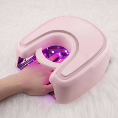 Új modell Pink Light UV LED lámpa újratölthető 48W Pro Cure vezeték nélküli gél szárító automatikus érzékelős gyorsan kötő manikűr gép
