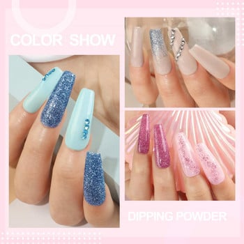 Dipping Nail Powder Set Sparkling Gradient Nail Glitter Natural Dry Dip Nail Chrome Decoration Kit