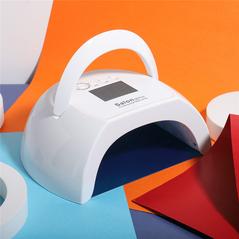 Nešiojama 80 W 42 vnt LED nagų lempa Nagų džiovintuvas Dviejų rankų UV lempa kietėjantis gelinis lakavimas su judesio jutimo manikiūro salono įrankiu