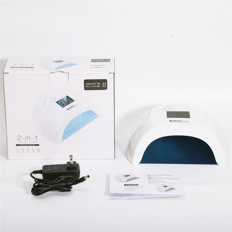 Nešiojama 80 W 42 vnt LED nagų lempa Nagų džiovintuvas Dviejų rankų UV lempa kietėjantis gelinis lakavimas su judesio jutimo manikiūro salono įrankiu