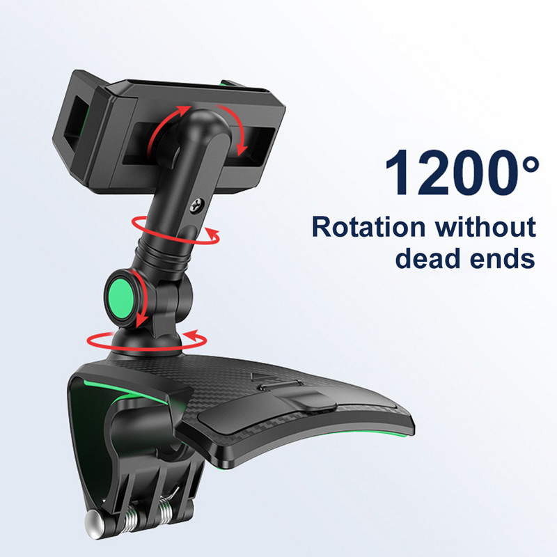 Kvaliteetne auto armatuurlaual pöörlev telefoniklambri hoidik, reguleeritav armatuurlaud, mobiiltelefoni alus 360 kraadi pöörlev GPS-klamber