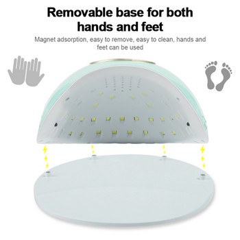 Нов дизайн 80W LED лампа Сушилня за нокти 40 LED UV слънчева лампа за сушене на гел лак Таймер Автоматичен сензор Инструменти за ноктопластика