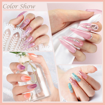 Σετ Poly Nail Gel Πλήρες Σετ Μανικιούρ Glitter Thermal Quick Extension UV Gel Kit Ακρυλικό Solution Soak Off Nail Gel Polish Σετ