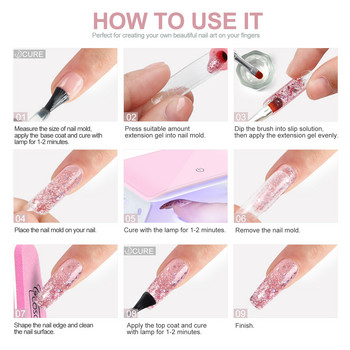 Σετ Poly Nail Gel Πλήρες Σετ Μανικιούρ Glitter Thermal Quick Extension UV Gel Kit Ακρυλικό Solution Soak Off Nail Gel Polish Σετ