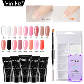 Yinikiz 19colors Poly Extension Gel Nail Kit Quick Extension Gel Uv Fast Builder UV Gel Nail Art Σετ εργαλείων μανικιούρ dropship