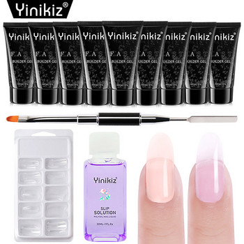 Yinikiz 19colors Poly Extension Gel Nail Kit Quick Extension Gel Uv Fast Builder UV Gel Nail Art Σετ εργαλείων μανικιούρ dropship