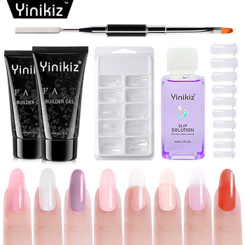 Yinikiz 19colors Poly Extension Gel Nail Kit Quick Extension Gel Uv Fast Builder UV Gel Nail Art Σετ εργαλείων μανικιούρ dropship