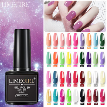 Σετ βερνίκι νυχιών Limegril Gel 6 τμχ Glitter Gel Lacquer Kit για μανικιούρ Ημιμόνιμα υβριδικά βερνίκια UV LED Lamp Nail Tool Kit