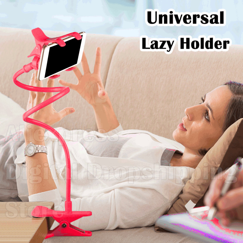 Asztali mobiltelefon tartó 360 fokban állítható telefontartó Clip Mobiltelefon asztali tartó állvány asztali asztalra szerelhető lusta tartó