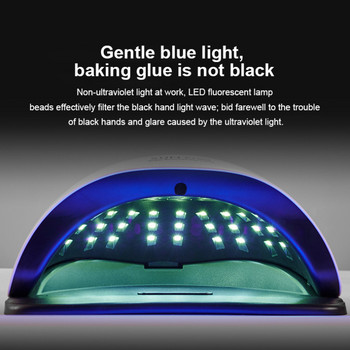 Λάμπα νυχιών 220 W υψηλής ισχύος 57 διπλού φωτός UV LED Έξυπνος αισθητήρας 4 ταχυτήτων βερνίκι νυχιών Baking Light Therapy Nail Dryers Nail Art Tool