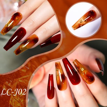 LILYCUTE 10 τεμ./Σετ Jelly Amber Gel Βερνίκι νυχιών Nude Pink Color Spring Semi Permanent Soak Off UV Led Nail Art Gel Varnishes Kits