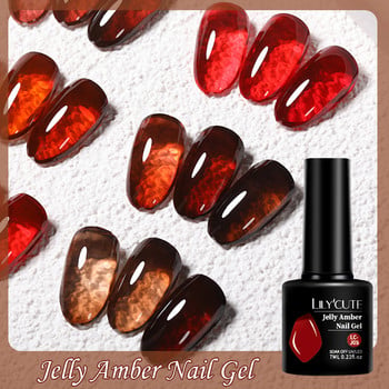 LILYCUTE 10 τεμ./Σετ Jelly Amber Gel Βερνίκι νυχιών Nude Pink Color Spring Semi Permanent Soak Off UV Led Nail Art Gel Varnishes Kits