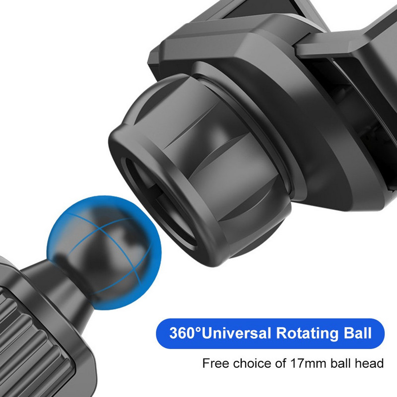 Uuendage autotelefoni hoidiku klambrid 17 mm kuulpeaga auto õhuava kinnitusalus Auto õhu väljalaskeava konksuklamber magnetilise mobiiltelefoni toe jaoks