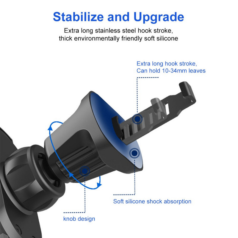 Uuendage autotelefoni hoidiku klambrid 17 mm kuulpeaga auto õhuava kinnitusalus Auto õhu väljalaskeava konksuklamber magnetilise mobiiltelefoni toe jaoks