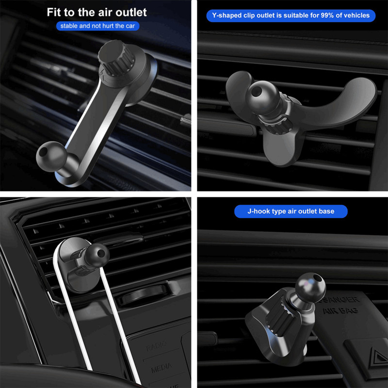 Aerisire universală pentru mașină, 17 mm, clemă de suport pentru cap bilă pentru suport magnetic pentru telefon auto, suport gravitațional, suport pentru încărcător pentru mașină