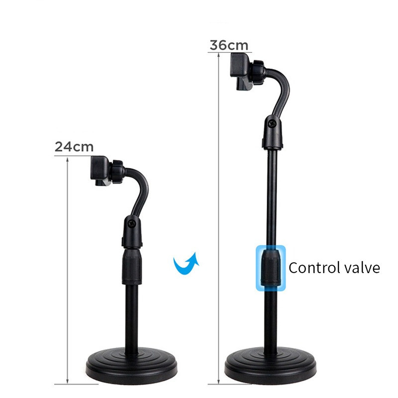 Nastaviteľná výška stolového držiaka na telefón, zdvíhací stojan na tablet pre iPad, iPhone, Samsung, univerzálny držiak na mobilný telefón pre živé vysielanie