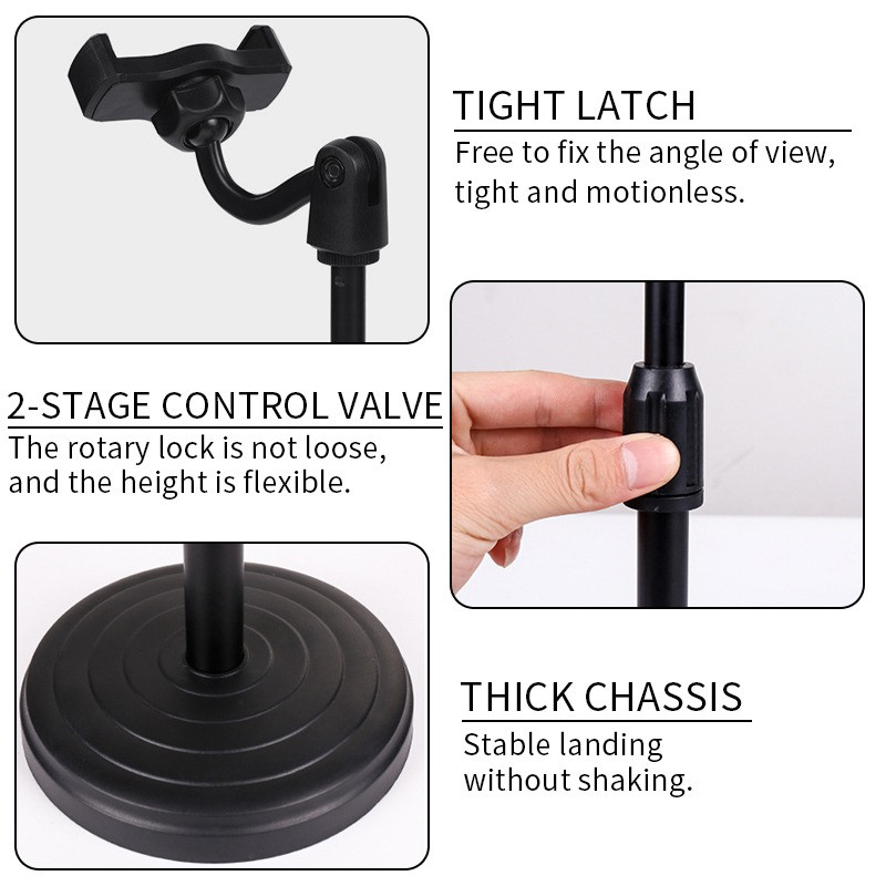 Nastaviteľná výška stolového držiaka na telefón, zdvíhací stojan na tablet pre iPad, iPhone, Samsung, univerzálny držiak na mobilný telefón pre živé vysielanie