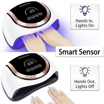 Мощна сушилня за нокти за нокти Професионална UV LED лампа за нокти за сушене на нокти Маникюр за нокти за всички видове Гел за нокти Салон за нокти