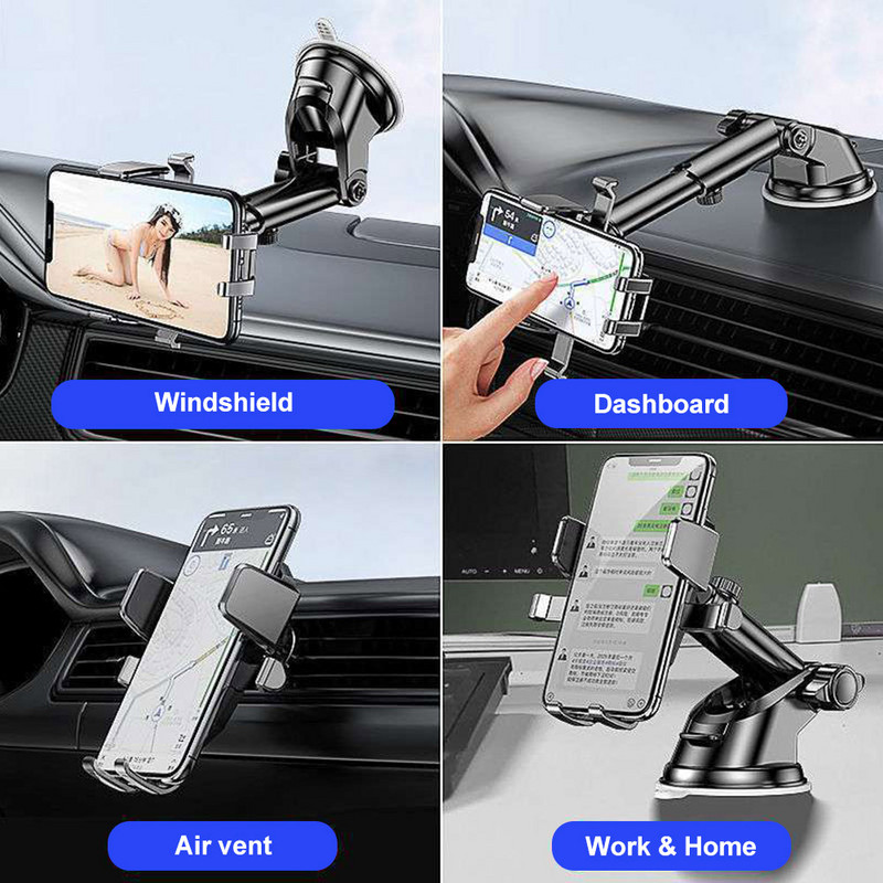 Suport pentru telefon mobil pentru tabloul de bord al mașinii Suport universal pentru telefon mobil Suport auto pentru ventilație Suport GPS pentru iPhone Samsung