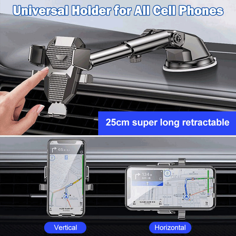 Suport pentru telefon mobil pentru tabloul de bord al mașinii Suport universal pentru telefon mobil Suport auto pentru ventilație Suport GPS pentru iPhone Samsung