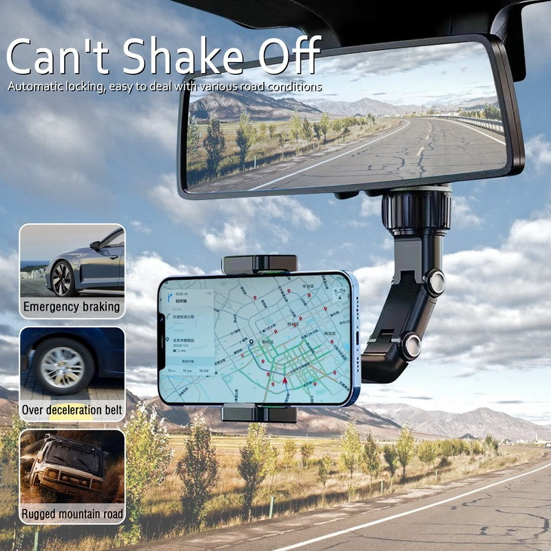Mitmeotstarbeline reguleeritav auto mobiiltelefoni hoidik Universaalne tahavaatepeegli/peatoe GPS telefonihoidik iPhone`i Samsung Xiaomi jaoks