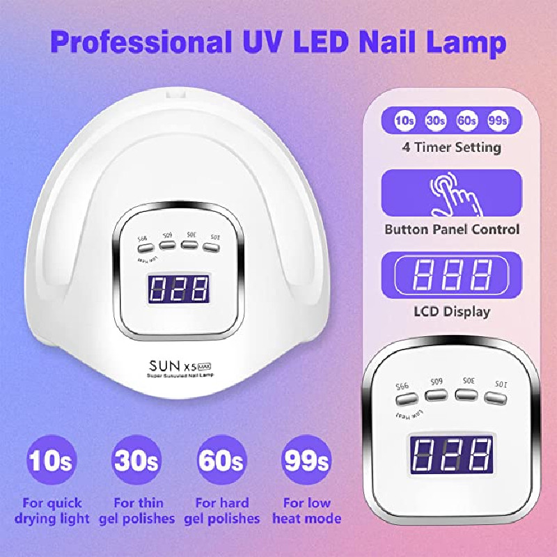 SUN X5 MAX professzionális körömszárító UV LED körömlámpa LCD kijelzővel 4 időzítő géllakk szárító lámpa manikűr pedikűr szalon eszköz