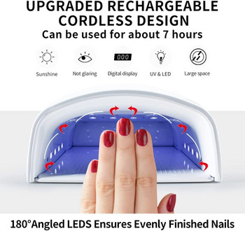 Επαναφορτιζόμενη λάμπα νυχιών UV LED 48W Cordless Professional Gel Nail Lights S10 Nail Dryer Nail Art Εργαλεία μανικιούρ για οικιακή χρήση