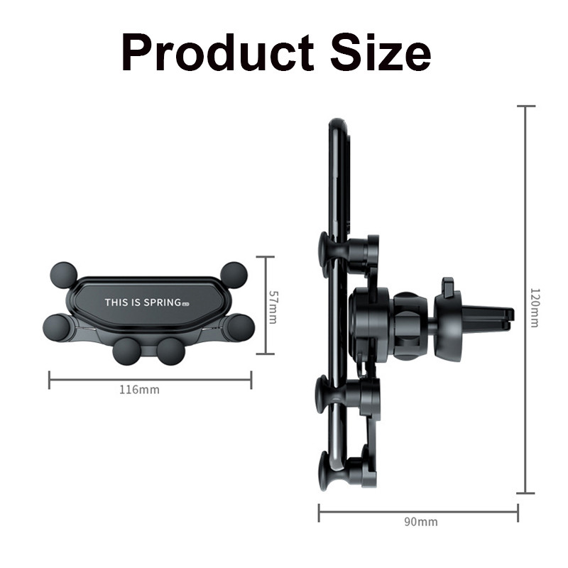 Držač za mobilni telefon u automobilu Druga generacija, jedan gravitacijski nosač, otvor za zrak, nosač za povezivanje u šest točaka, pribor za automobile