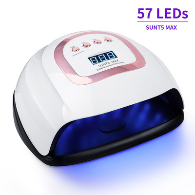 Nagu žāvēšanas lampa 57LEDs UV nagu žāvētājs nagu želejas lakas žāvēšanai ar kustības sensoru profesionāla LED lampa manikīra salonam