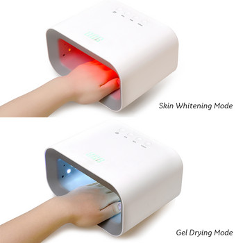90W UV LED лампа за нокти Червена светлина Skin Care Whitening Auto Sensing Lamp Бързосъхнеща сушилня за нокти за втвърдяване на всички гел лакове за нокти