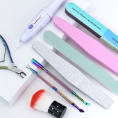 Set de manichiură Arte Clavo Instrumente pentru arta unghiilor Bandă de șlefuit Foarfece pentru piele moartă Dispozitiv de îndepărtare a unghiilor Pilă perie de praf Mașină electrică de găurit unghii