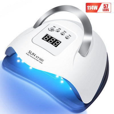 57 db UV LED gél körömlakk Professiona körömszárító gép nagy teljesítményű szárító lámpa köröm manikűrhöz Négy sebességű időzítő érzékelő