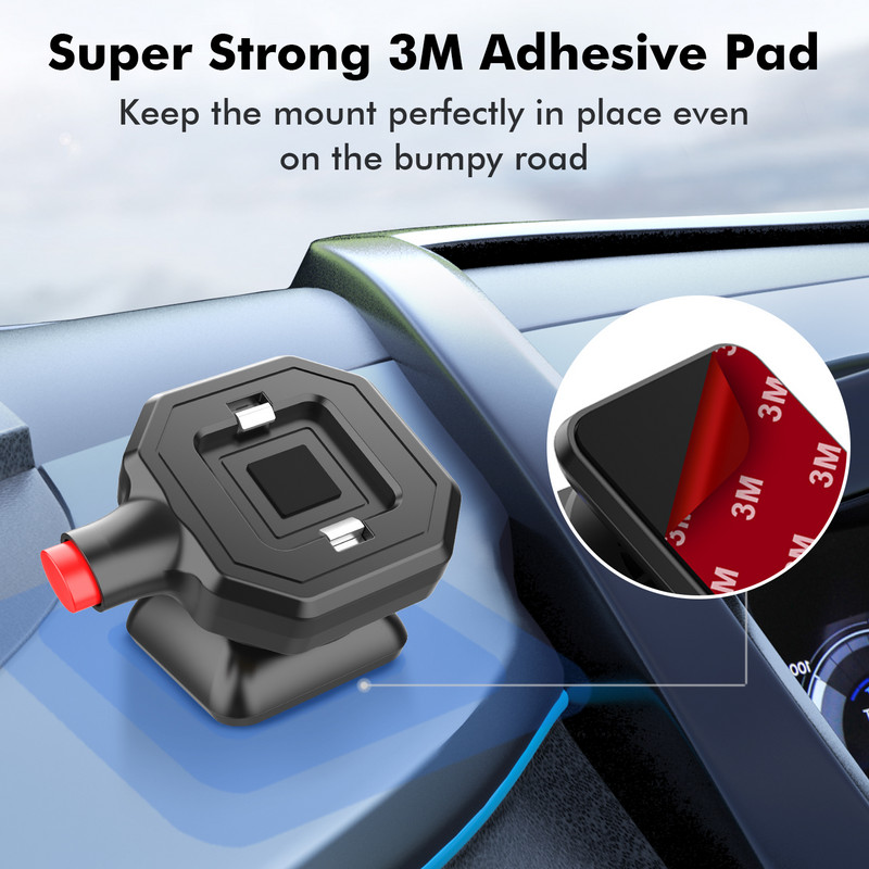 Untoom Quick Mount Držač za telefon u automobilu Nema magneta za nadzornu ploču u automobilu Nosač za mobilni telefon GPS nosači Držač za mobitel za zidni stol