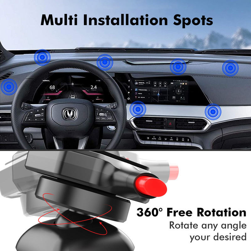 Untoom Quick Mount Držač za telefon u automobilu Nema magneta za nadzornu ploču u automobilu Nosač za mobilni telefon GPS nosači Držač za mobitel za zidni stol