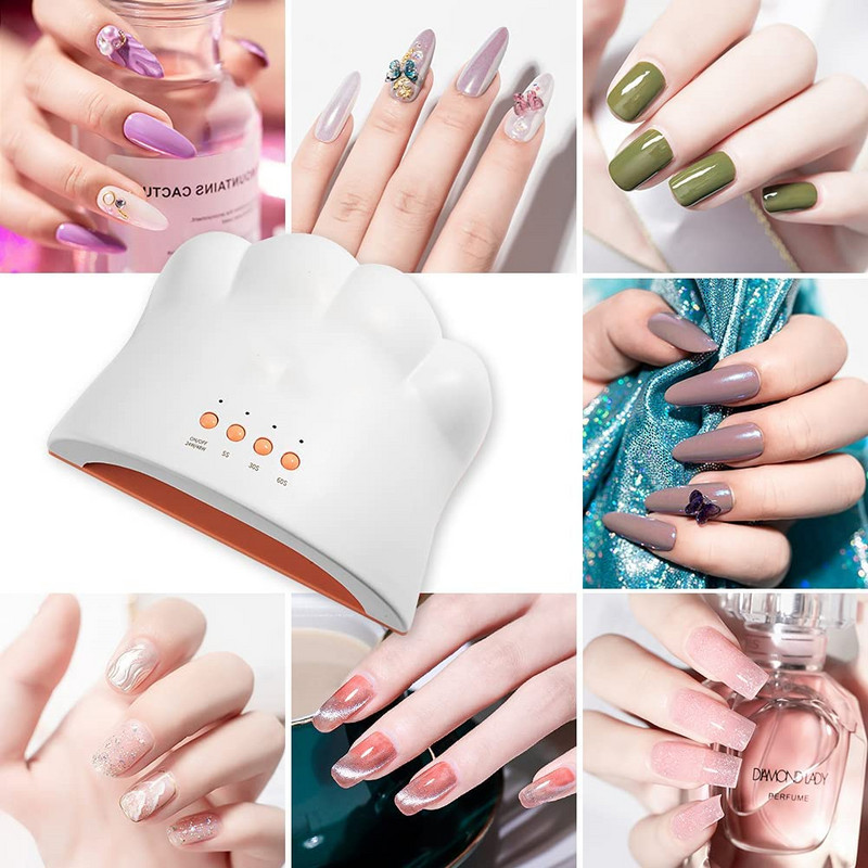 48W slatka UV LED svjetiljka za nokte Sušilo za nokte u obliku mačje šape s 3 mjerača vremena Svjetlo za gel lak za nokte Kućni salon Manikura Oprema za nokte