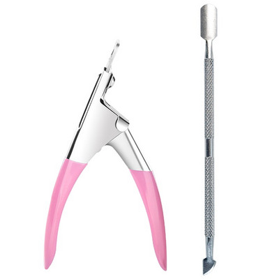 Kit de manichiură Dispozitiv de tăiat unghii Gel acrilic Cutter francez pentru unghii false Kit de tăiere cu filet cu Kit de împingere a cuticulelor Instrumente de manichiură acrilice