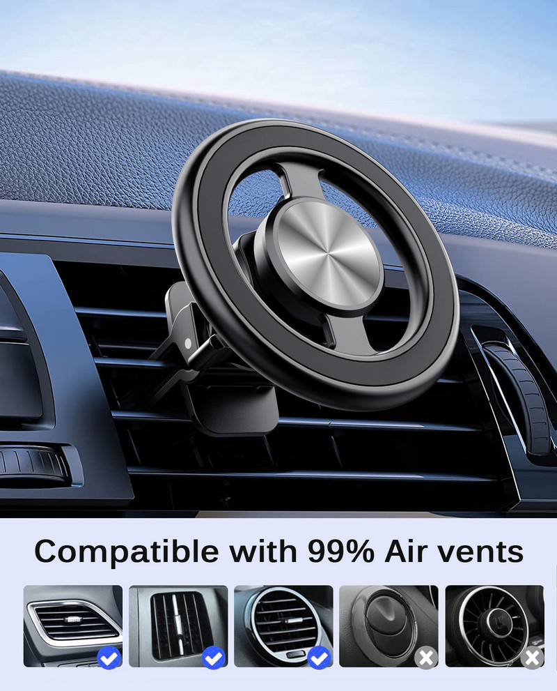 Untoom Μαγνητική θήκη τηλεφώνου αυτοκινήτου για iPhone 14 13 12 Pro Max Mini Universal Magnet Αεραγωγός αυτοκινήτου Στήριγμα κινητού τηλεφώνου για MagSafe