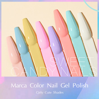 UR SUGAR 6 τμχ Spring Macaroon Color Gel Nail Polish Set Semi Permanent Soak Off UV LED Gel Ολόκληρο σετ Βάσης Gel Βερνίκι Top Coat