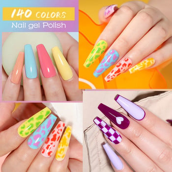 UR SUGAR 6 τμχ Spring Macaroon Color Gel Nail Polish Set Semi Permanent Soak Off UV LED Gel Ολόκληρο σετ Βάσης Gel Βερνίκι Top Coat