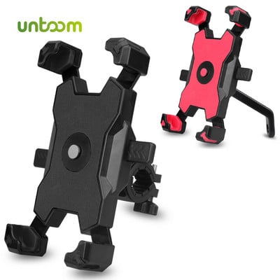 Untoom velosipēda tālruņa turētājs priekš iPhone Xiaomi Samsung velosipēda stūres motocikla atpakaļskata spoguļa mobilā tālruņa stiprinājuma klipa GPS kronšteins