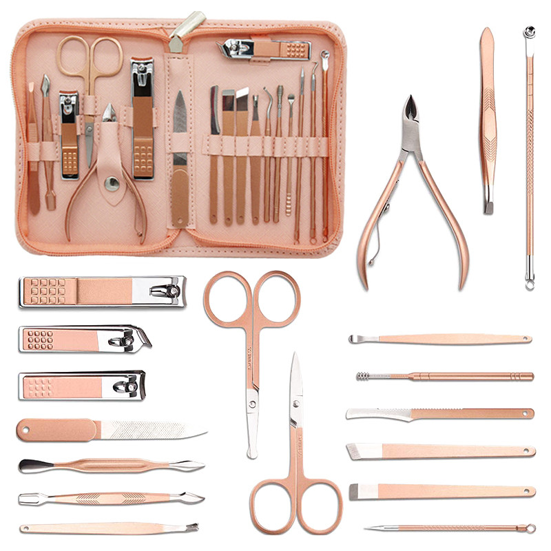 9/18Pcs/Set Set za manikuru Škare za nokte Komplet za pedikuru od nehrđajućeg čelika Kompleti za profesionalnu manikuru Alati za njegu noktiju