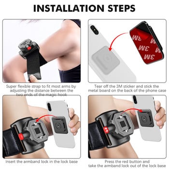 Untoom Universal Running Armband Quick Mount Sports Wristband Cell Phone Holder Mount for iPhone 13 12 11 Pro Max Xiaomi Samsung