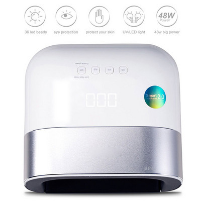 SUN3 UV LED Lampă pentru unghii Mașină 48w Uscător electric de unghii pentru întărirea gelului de constructor Lac Smart Auto Senzor LED Lumină Instrumente pentru unghii Artă