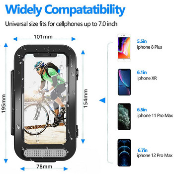 Държач за телефон за велосипед Untoom Водоустойчив велосипед Мотоциклет Кормило Стойка за мобилен телефон Универсална скоба за монтиране на телефон за мотоциклет скутер