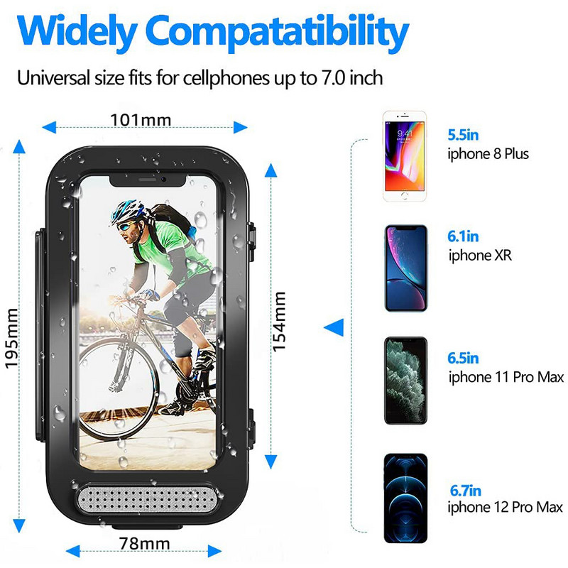 Untoomi jalgrattatelefoni hoidik veekindel jalgratta mootorratta juhtraua mobiiltelefoni alus universaalne mootorratta tõukeratta telefoni kinnitusklamber